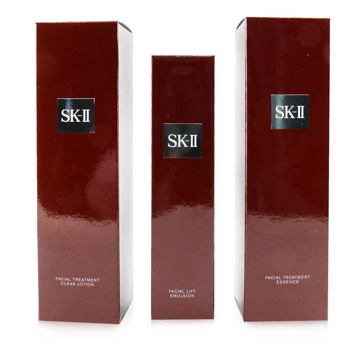 SK II Pitera Deluxe Hydrating 3-teiliges Set: Gesichtsbehandlungsessenz 230 ml + Gesichtslifting-Emulsion 100 g + Gesichtsbehandlungsklare Lotion 230 ml, 3-tlg.