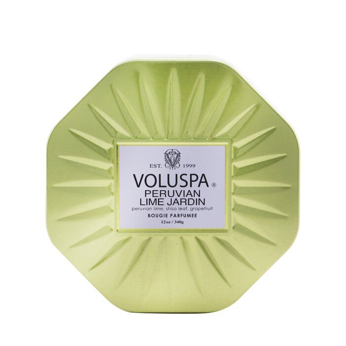Voluspa 3-Docht-Kerze in achteckiger Dose – Peruvian Lime Jardin, 340 g/12 oz