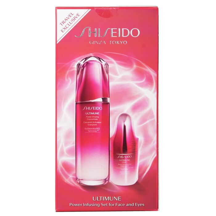 Shiseido Ultimune Power Infusing (ImuGenerationRED-Technologie) Set: Gesichtskonzentrat 100 ml + Augenkonzentrat 15 ml, 2 Stück