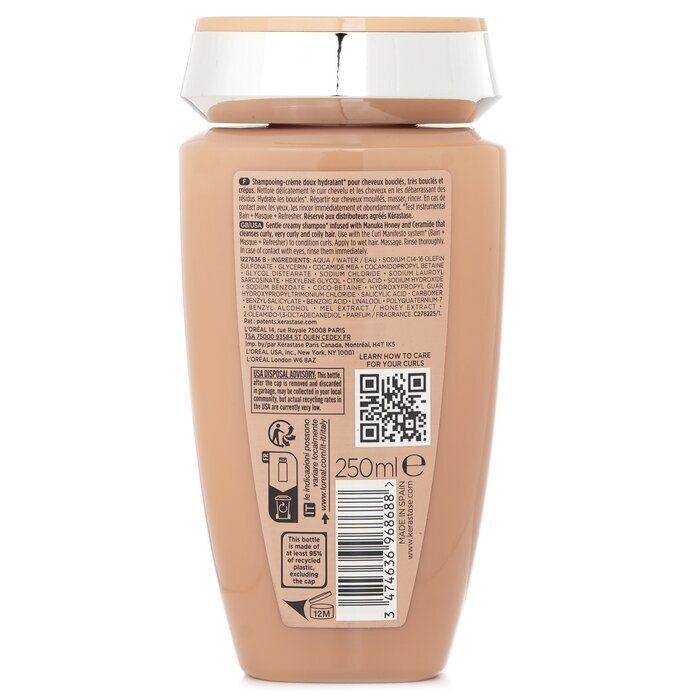 Curl Manifesto Bain Hydratation Douceur Sanftes, feuchtigkeitsspendendes, cremiges Shampoo (für sehr lockiges und krauses Haar) 250 ml