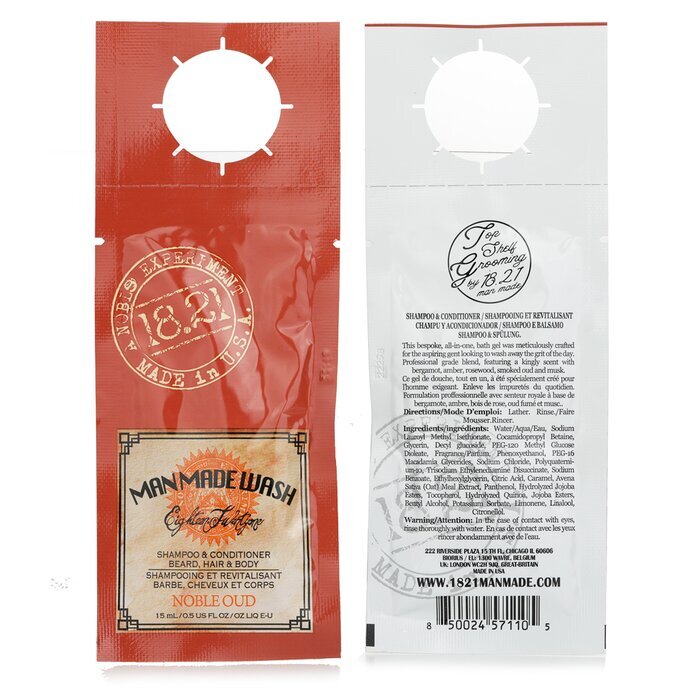 18.21 Man Made Man Made Wash Shampoo, Spülung und Duschgel – Noble Oud 15 ml