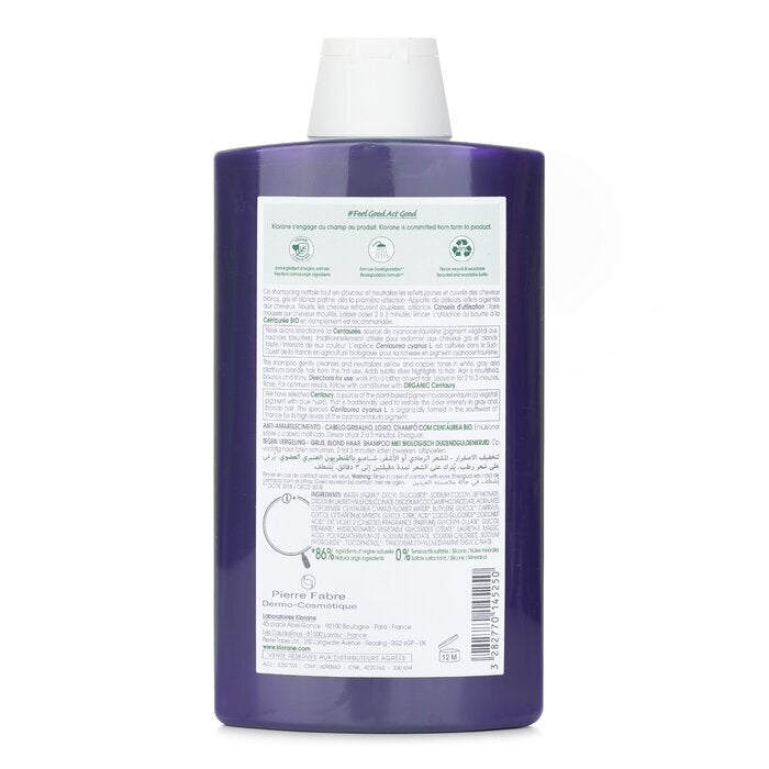 Klorane Shampoo mit Bio-Tausendstel (gegen Gelbstich bei graublondem Haar) 400 ml
