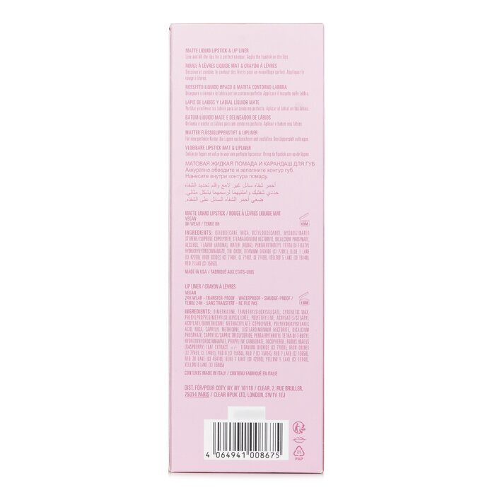 Kylie By Kylie Jenner Matte Lip Kit: Matter flüssiger Lippenstift 3 ml + Lipliner 1,1 g – Nr. 700 Bare, 2 Stück