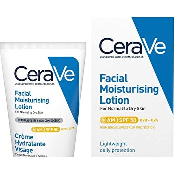 Cerave Feuchtigkeitslotion für das Gesicht, LSF 50, für normale bis trockene Haut, 52 ml