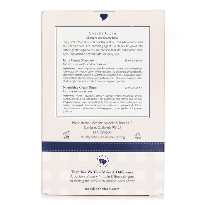 Noodle & Boo Sweetly Clean Kit: Extra sanftes Shampoo 59 ml + pflegende Cremespülung 59 ml, 2 Stück