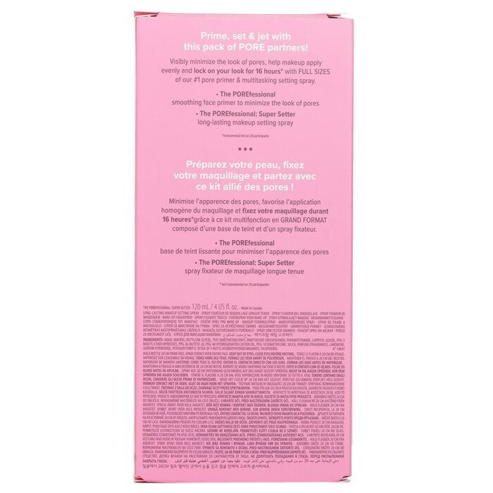 Benefit Prime & Set Pore Pack: Der Porefessional Smoothing Face Primer + Super Setter langanhaltendes Make-up-Fixierspray, 2 Stück