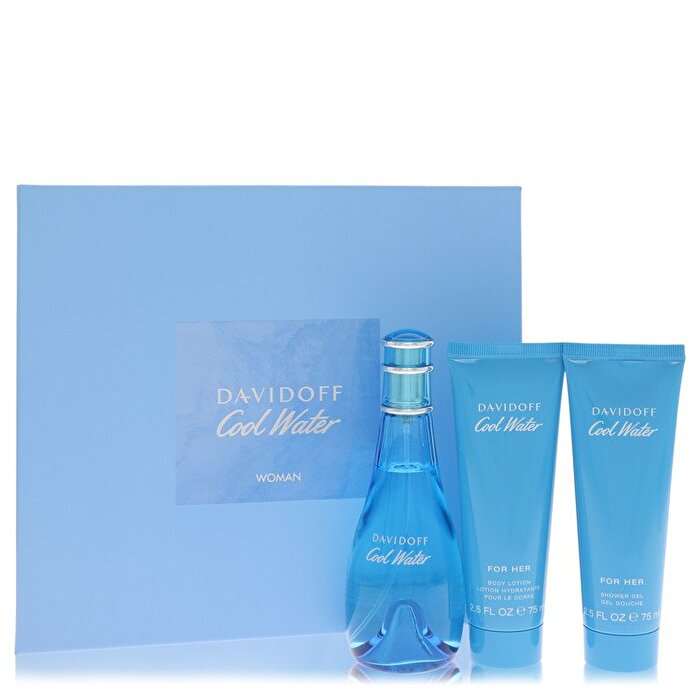 Davidoff Cool Water Gift Set - Eau De Toilette Spray + 2.5 oz Body Lotion + 2.5 oz Shower Gel