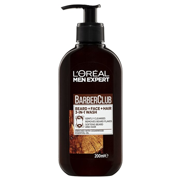 L'Oreal Paris Men Expert Barber Club 3-in-1 Bart-, Gesichts- und Haarwäsche