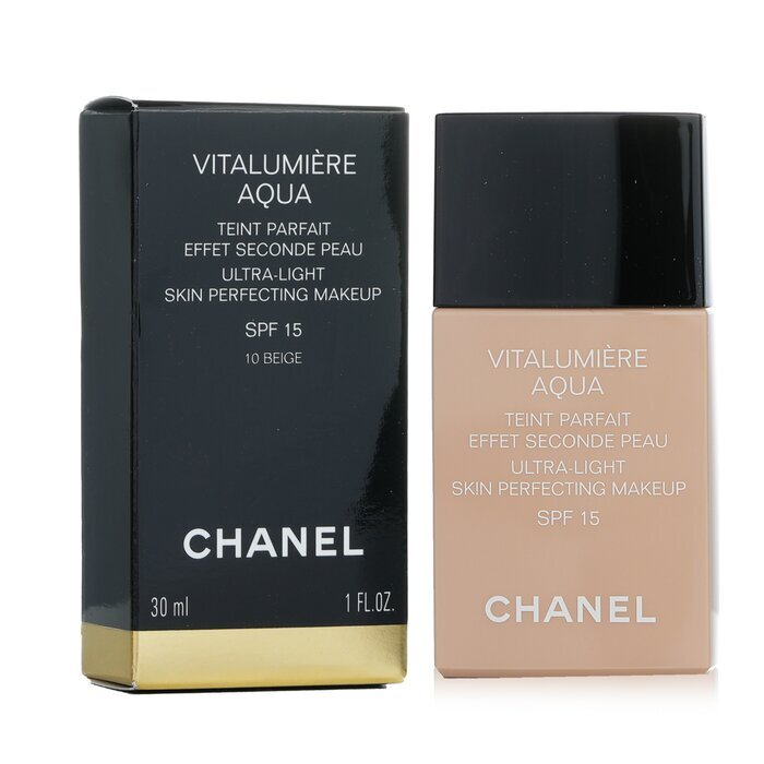 Chanel Vitalumiere Aqua Ultra Light Hautperfektionierendes Make-up LSF 15 – Nr. 10 Beige, 30 ml