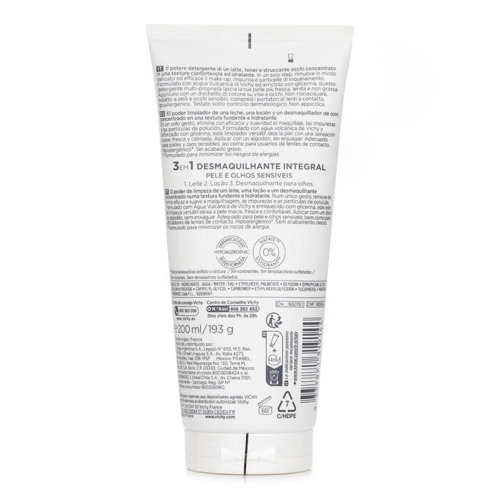 Vichy Purete Thermale 3-in-1-Reinigungsgel in einem Schritt (für empfindliche Haut), 200 ml/6,76 ml