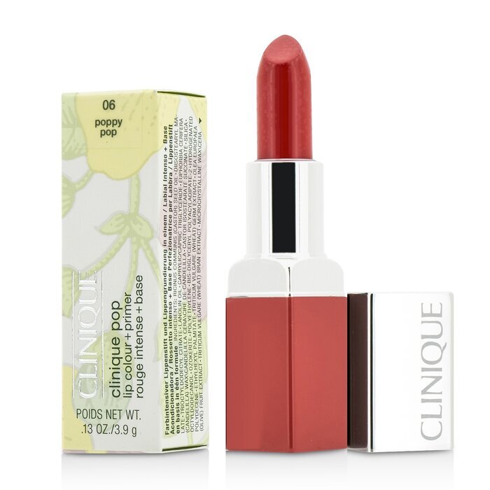 Clinique Pop Lippenfarbe + Primer – Nr. 06 Poppy Pop 3,9 g/0,13 oz