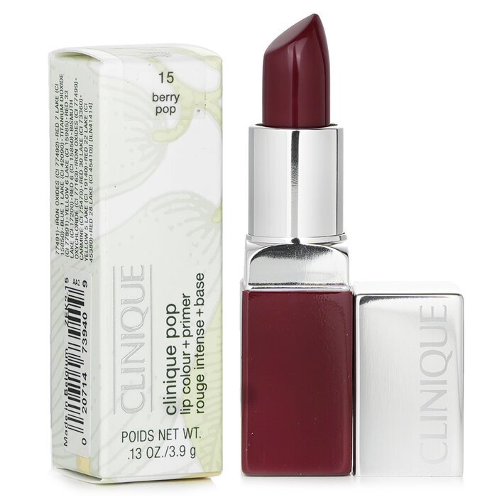 Clinique Pop Lippenfarbe + Primer – Nr. 15 Berry Pop 3,9 g/0,13 oz