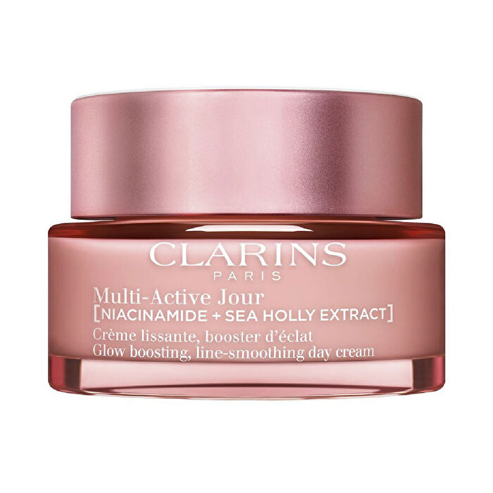 Clarins Multi-Active Jour (Niacinamid + Stranddistel-Extrakt) Glow Boosting Line-Smoothing Tagescreme für alle Hauttypen, 50 ml