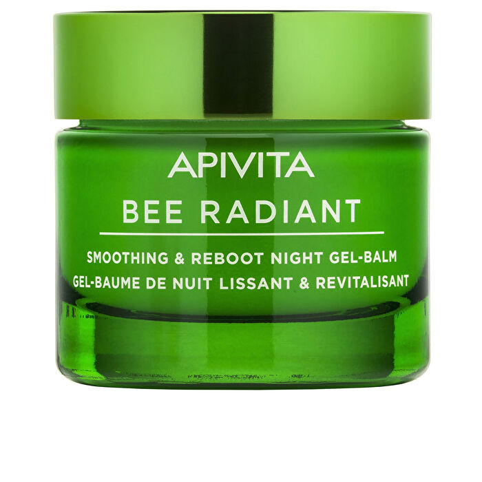 Apivita Bee Radiant Smoothing &amp; Reboot Nacht-Gel-Balsam, weiße Pfingstrose und patentiertes Propolis, 50 ml