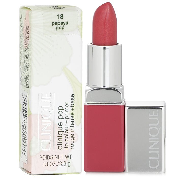 Clinique Pop Lippenfarbe + Primer – Nr. 18 Papaya Pop, 3,9 g/0,13 oz