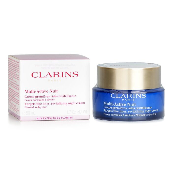 Clarins Multi-Active Night Targets Fine Lines Revitalisierende Nachtcreme – für normale bis trockene Haut, 50 ml