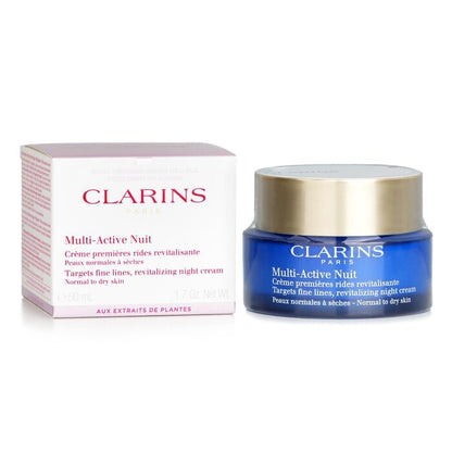 Clarins Multi-Active Night Targets Fine Lines Revitalisierende Nachtcreme – für normale bis trockene Haut, 50 ml