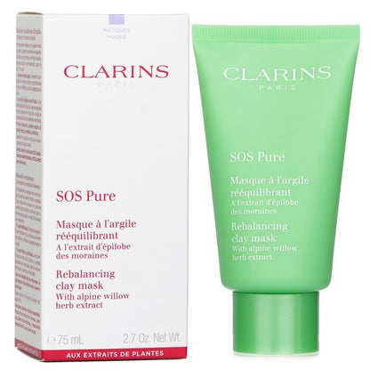 Clarins SOS Pure Rebalancing Clay Mask mit Alpenweide – Mischhaut bis fettige Haut, 75 ml