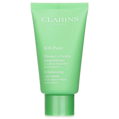 Clarins SOS Pure Rebalancing Clay Mask mit Alpenweide – Mischhaut bis fettige Haut, 75 ml