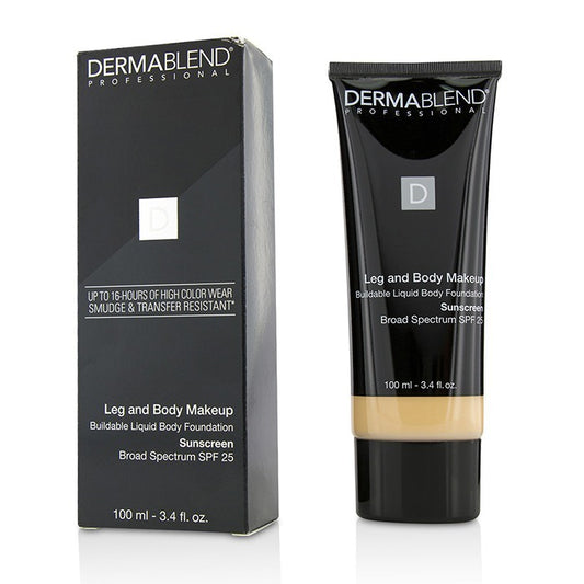 Dermablend Bein- und Körper-Make-up, aufbaubare flüssige Körpergrundierung, Sonnenschutz, Breitspektrum, LSF 25 – #Fair Ivory 10N, 100 ml/3,4 oz