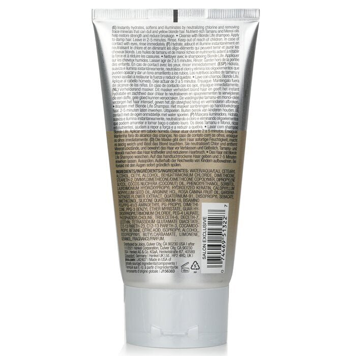 Joico Blonde Life Brightening Masque (für intensive Feuchtigkeitsversorgung, Entgiftung und Aufhellung) 150 ml/5,1 oz