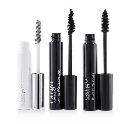 Cargo-Mascara-Set: 1x Dare To Flair Mascara, 1x Texalash Mascara, 1x Swimmables wasserfester Mascara-Überlack, 3-tlg.