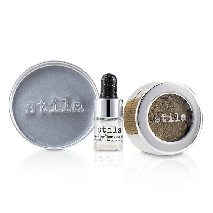 Stila – Magnificent Metals – Lidschatten mit Folien-Finish und Mini Stay All Day Liquid Eye Primer – Vintage Black Gold, 2 Stück