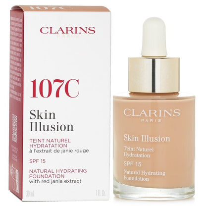 Clarins Skin Illusion Natürliche feuchtigkeitsspendende Grundierung SPF 15 Nr. 107 Beige, 30 ml