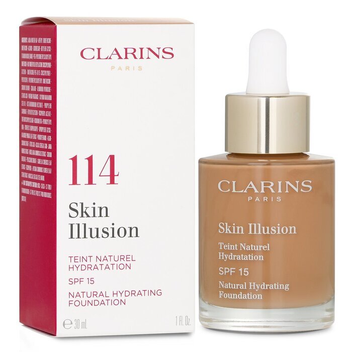 Clarins Skin Illusion Natürliche feuchtigkeitsspendende Grundierung SPF 15 Nr. 114 Cappuccino 30 ml