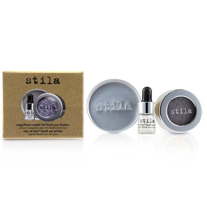 Stila – Magnificent Metals – Lidschatten mit Folien-Finish und Mini Stay All Day Liquid Eye Primer – Metallic Lavender, 2 Stück