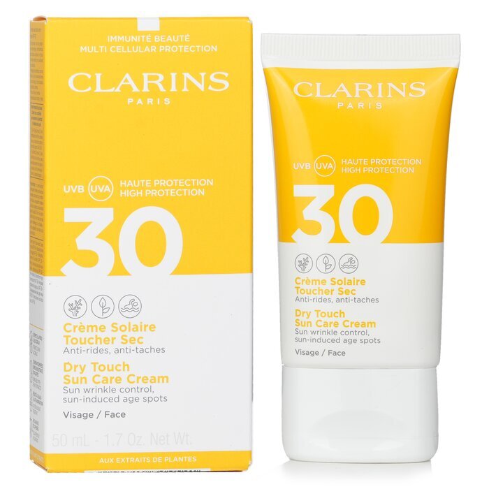 Clarins Dry Touch Sonnenpflegecreme für das Gesicht LSF 30, 50 ml