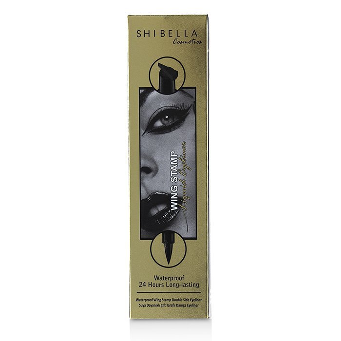 SHIBELLA Cosmetics Wasserfester, 24 Stunden lang anhaltender Wing Stamp Eyeliner, doppelseitiger Eyeliner – Dicker Stempel, 4,5 ml/0,1587 oz