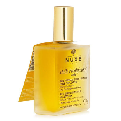 Nuxe Huile Prodigieuse Riche Mehrzweck-Nähröl – für sehr trockene Haut, 100 ml