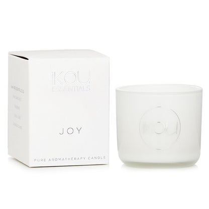 iKOU Essentials Aromatherapie-Kerze aus natürlichem Wachs im Glas – Joy (australische weiße Flanellblume), 85 g