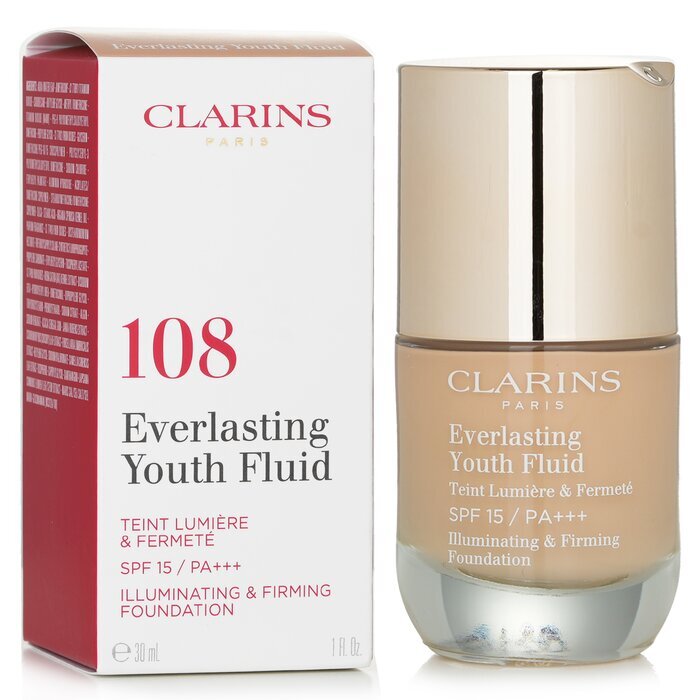Clarins Everlasting Youth Fluid Aufhellendes und straffendes Make-up LSF 15 – Nr. 108 Sand, 30 ml