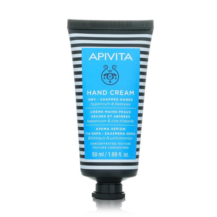 Apivita Handcreme für trockene und rissige Hände mit Johanniskraut und Bienenwachs – Konzentrierte Textur, 50 ml