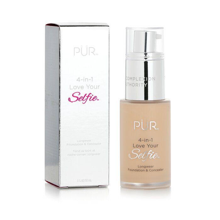 PUR (PurMinerals) 4 in 1 Love Your Selfie Longwear Foundation &amp; Concealer – #LG4 Vanille (helle Haut mit goldenen Untertönen) 30 ml/1 oz