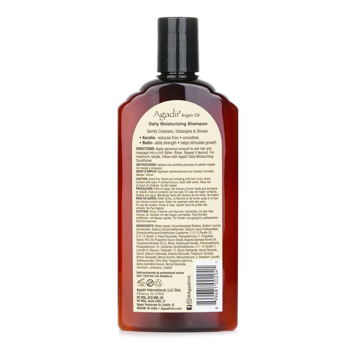 Agadir Arganöl-Feuchtigkeitsshampoo für den täglichen Gebrauch (ideal für alle Haartypen) 366 ml/12,4 oz