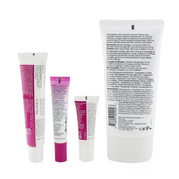 StriVectin Skin Transforming Collection (Trio in voller Größe): Reiniger 150 ml + Augenkonzentrat (30 ml + 7 ml) + Augenprimer 10 ml, 4 Stk.