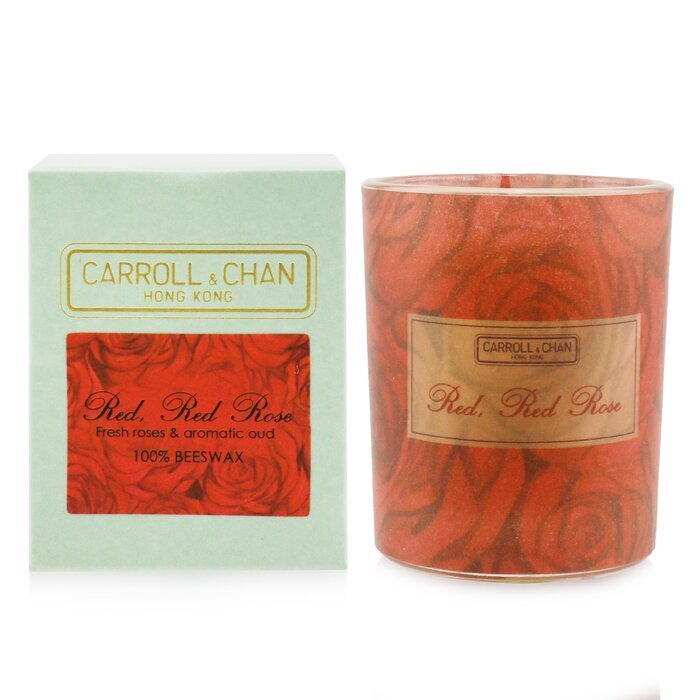 Carroll &amp; Chan Votivkerze, 100 % Bienenwachs, Rote Rose, 65 g
