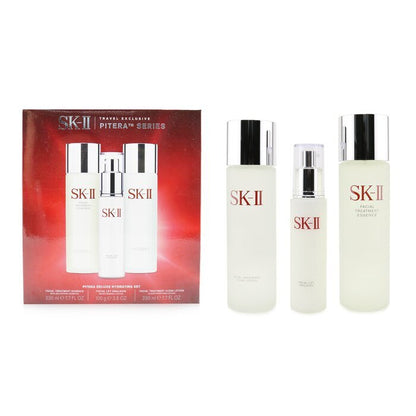 SK II Pitera Deluxe Hydrating 3-teiliges Set: Gesichtsbehandlungsessenz 230 ml + Gesichtslifting-Emulsion 100 g + Gesichtsbehandlungsklare Lotion 230 ml, 3-tlg.