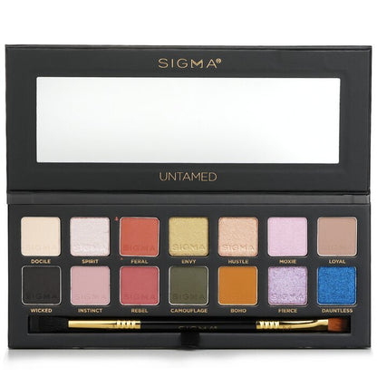 Sigma Beauty Untamed Lidschatten-Palette mit doppelseitigem Pinsel (14x Lidschatten + 1x doppelseitiger Pinsel) 19,32 g/0,68 oz