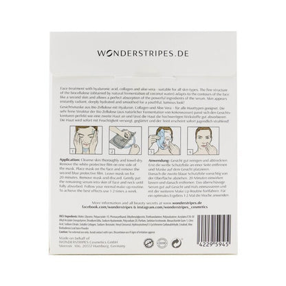 WONDERSTRIPES Feuchtigkeitsspendende Booster-Gesichtsmaske aus Biocellulose, 5 Stück