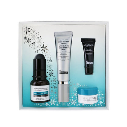 Dr. Brandt Skincare Wishlist Kit: Pore Refiner Primer 30 ml + Faltenglättungscreme 15 g + Mikrodermabrasion 7,5 g + Hyaluroncreme 10 g 4-tlg.