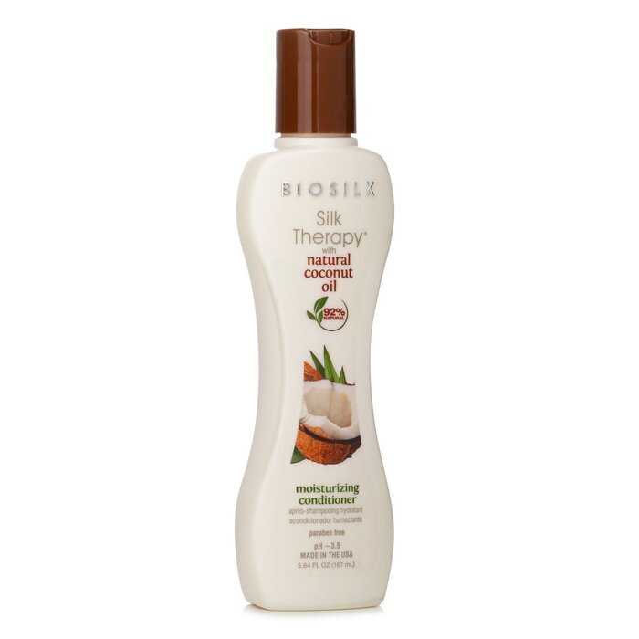 BioSilk Silk Therapy mit feuchtigkeitsspendendem Kokosöl-Conditioner, 167 ml