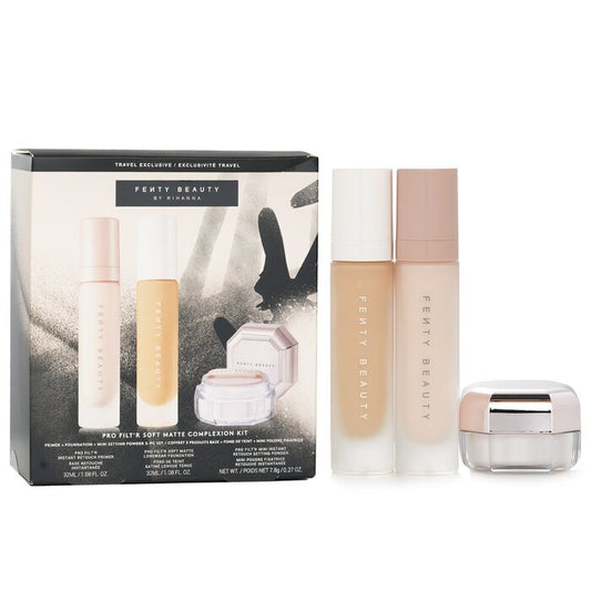 Fenty Beauty von Rihanna Pro Filt‘R Soft Matte Complexion Kit: Foundation 32 ml + Primer 32 ml + Instant Retouch Setting Powder 7,8 g – Nr. 190 3-tlg.