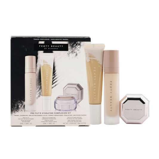 Fenty Beauty von Rihanna Pro Filt'R Hydrating Complexion Kit: Foundation 32 ml + Primer 32 ml + Instant Retouch Setting Powder 7,8 g – Nr. 140, 3-tlg.