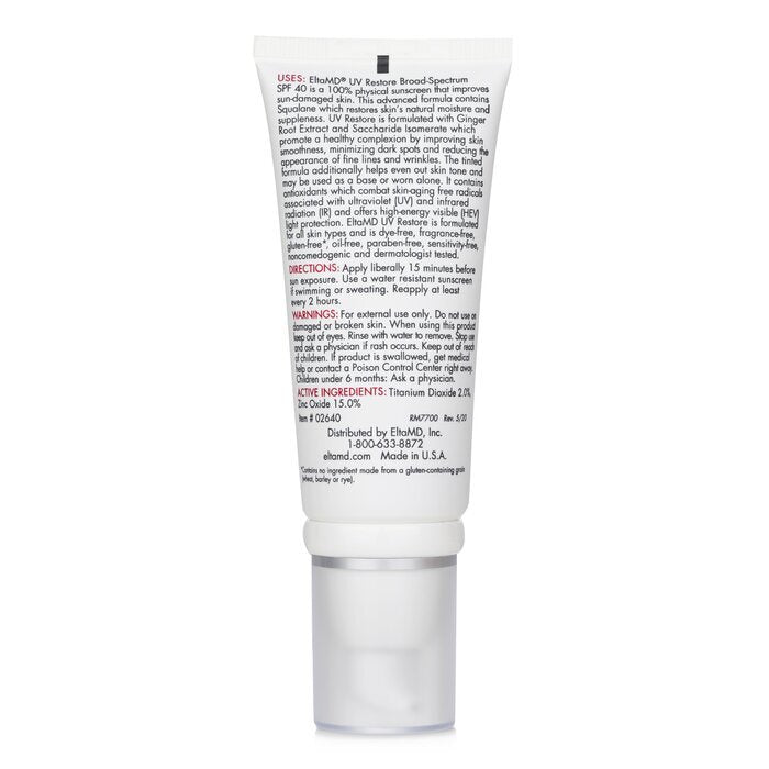 EltaMD UV Restore Physical Gesichtssonnenschutz LSF 40 - getönt 57 g/2 oz