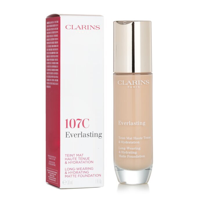 Clarins Everlasting langanhaltendes und feuchtigkeitsspendendes, mattes Make-up, Nr. 107C Beige, 30 ml
