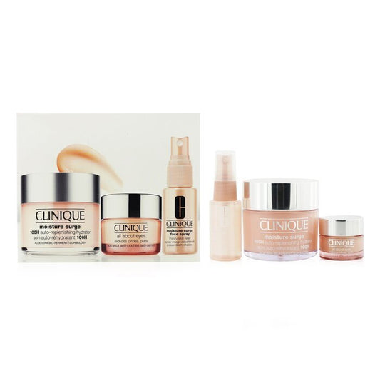 Clinique Moisture Surge Set: Moisture Surge 100H 125 ml + All About Eyes 15 ml + Moisture Surge Gesichtsspray Thirsty Skin Relief 30 ml 3-tlg.